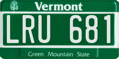 VT license plate LRU681