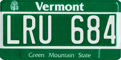 VT license plate LRU684