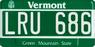VT license plate LRU686