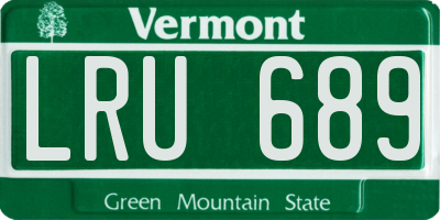 VT license plate LRU689