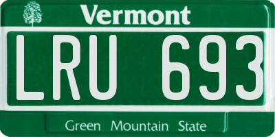 VT license plate LRU693