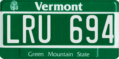 VT license plate LRU694