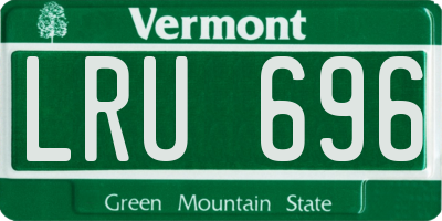 VT license plate LRU696