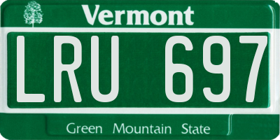 VT license plate LRU697