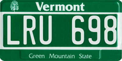 VT license plate LRU698
