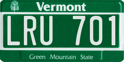 VT license plate LRU701