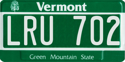VT license plate LRU702