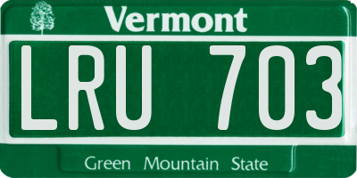 VT license plate LRU703