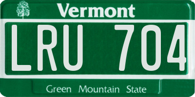 VT license plate LRU704
