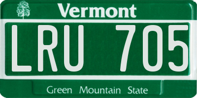 VT license plate LRU705