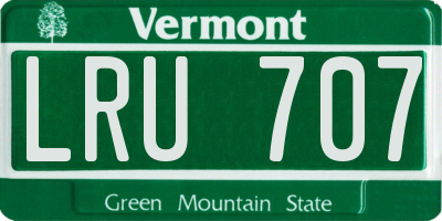 VT license plate LRU707