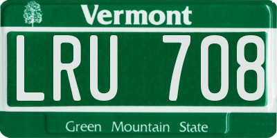 VT license plate LRU708