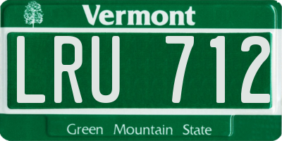 VT license plate LRU712