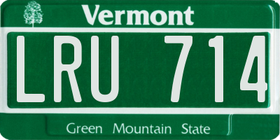 VT license plate LRU714
