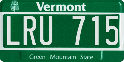VT license plate LRU715
