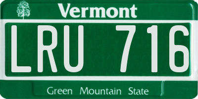 VT license plate LRU716
