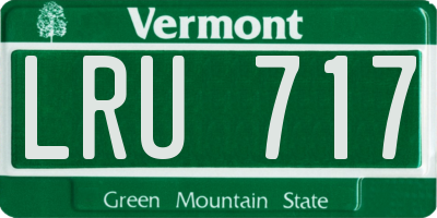 VT license plate LRU717