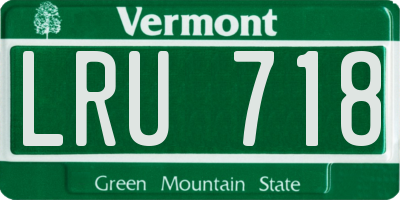 VT license plate LRU718