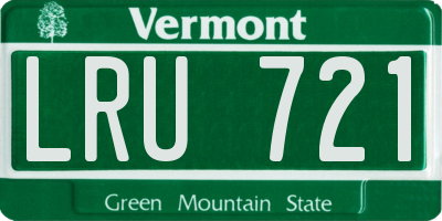 VT license plate LRU721