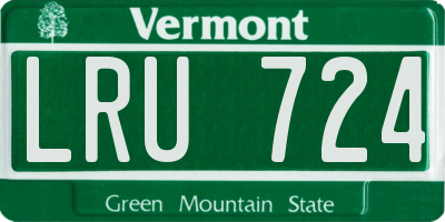 VT license plate LRU724