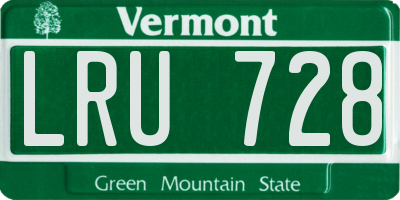 VT license plate LRU728