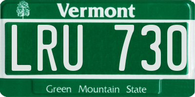 VT license plate LRU730