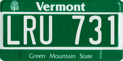 VT license plate LRU731