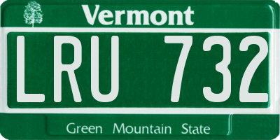VT license plate LRU732