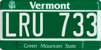 VT license plate LRU733