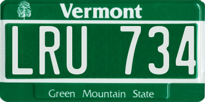 VT license plate LRU734