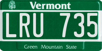 VT license plate LRU735