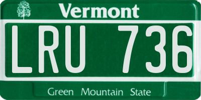 VT license plate LRU736