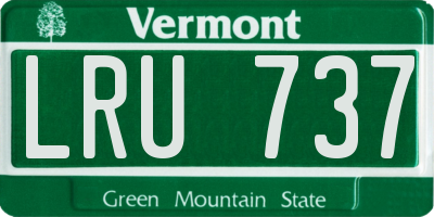 VT license plate LRU737