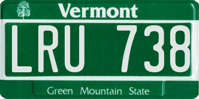 VT license plate LRU738