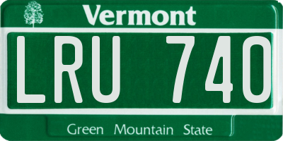 VT license plate LRU740