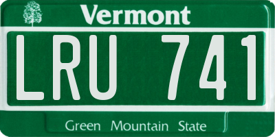 VT license plate LRU741