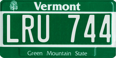 VT license plate LRU744