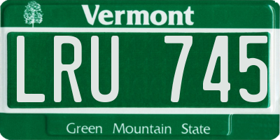 VT license plate LRU745