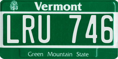 VT license plate LRU746