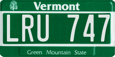 VT license plate LRU747