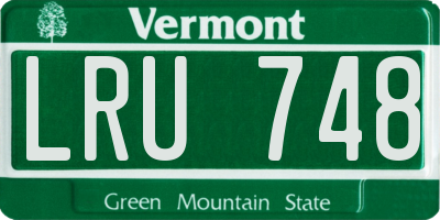 VT license plate LRU748