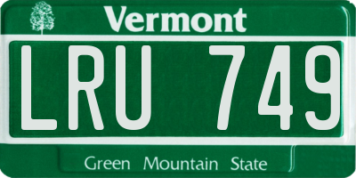 VT license plate LRU749