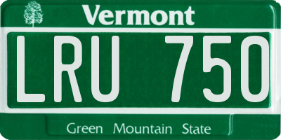 VT license plate LRU750