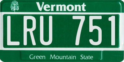 VT license plate LRU751