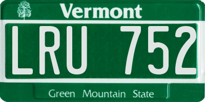 VT license plate LRU752