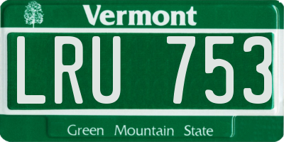 VT license plate LRU753