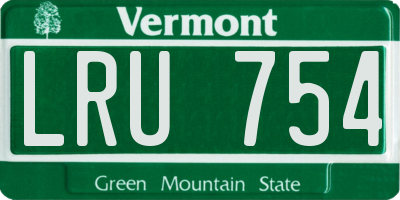 VT license plate LRU754