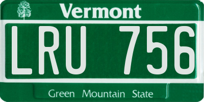 VT license plate LRU756