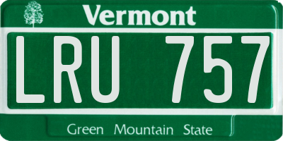 VT license plate LRU757