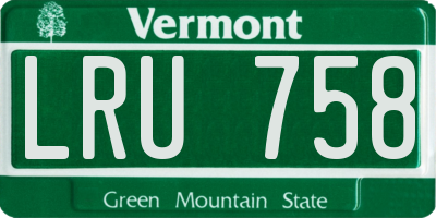 VT license plate LRU758